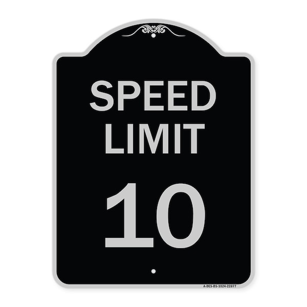 Speed Reduction Speed Limit 10 Mph Heavy-Gauge Aluminum Architectural Sign, 24" x 18", BS-1824-22877